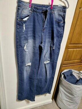 Women's Distressed Blue Denim Jeans